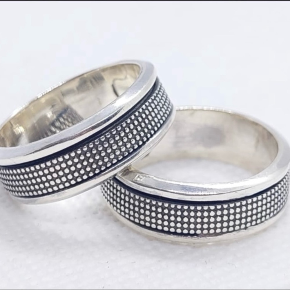 Silver and Black Men's Ring